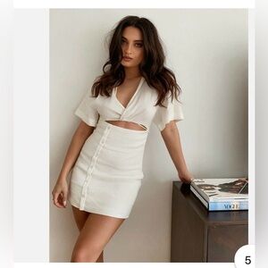 Zara White Cut-Out Mini Dress